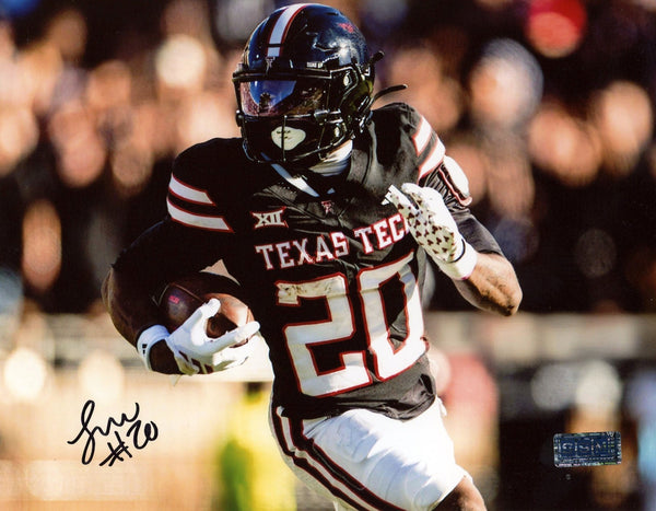 J'KOBY WILLIAMS AUTOGRAPHED TEXAS TECH RED RAIDERS 8x10 PHOTO COA