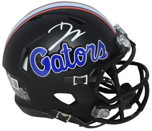 DJ LAGWAY AUTOGRAPHED FLORIDA GATORS BLACK SPEED MINI HELMET BECKETT