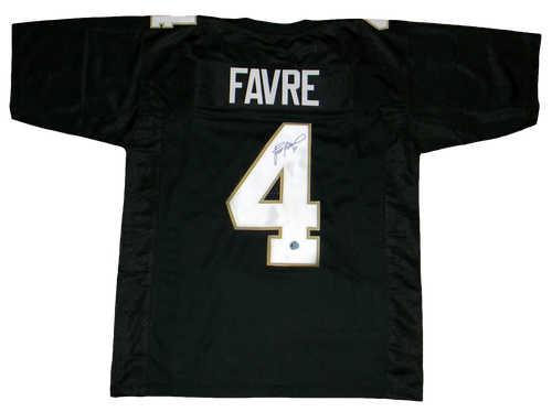BRETT FAVRE SIGNED SOUTHERN MISS MISSISSIPPI EAGLES #4 BLACK JERSEY FAVRE COA