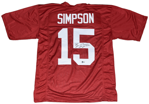 TY SIMPSON AUTOGRAPHED ALABAMA CRIMSON TIDE #15 JERSEY BECKETT