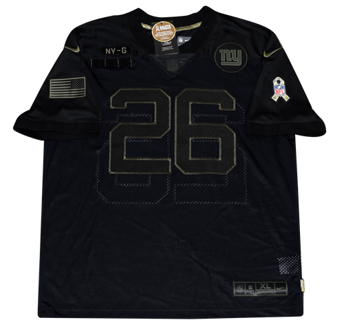 SAQUON BARKLEY SIGNED NEW YORK GIANTS NIKE LIMITED SALUTE TO SERVICE JERSEY BAS