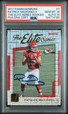 PATRICK MAHOMES SIGNED 2017 PANINI DONRUSS ELITE SERIES RC PSA GEM 10 AUTO 10