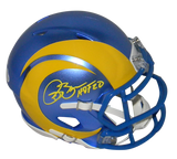 ISAAC BRUCE SIGNED ST LOUIS LOS ANGELES RAMS SPEED MINI HELMET W/ HOF 20