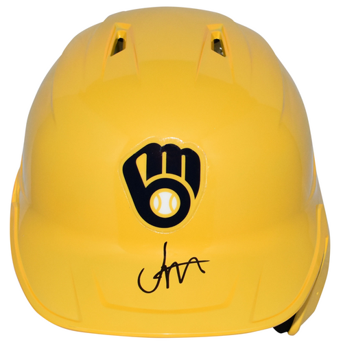 JESUS MADE SIGNED MILWAUKEE BREWERS CHROME FULL SIZE BATTING HELMET BECKETT