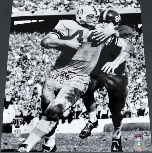 JOHN DAVID CROW AUTOGRAPHED TEXAS A&M AGGIES 16x20 PHOTO W/ 57 HEISMAN