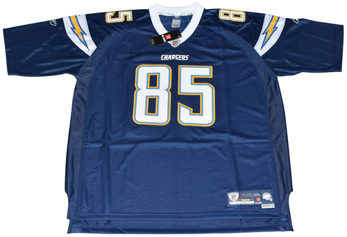 ANTONIO GATES SIGNED SAN DIEGO CHARGERS #85 REEBOK PREMIER JERSEY W/ HOF 25
