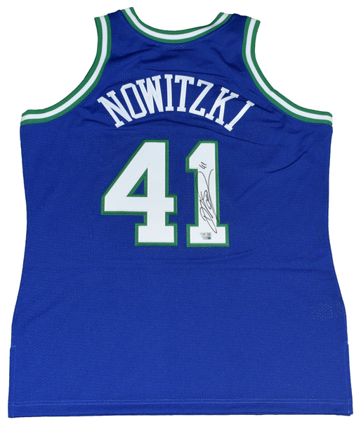 DIRK NOWITZKI SIGNED DALLAS MAVERICKS MITCHELL & NESS AUTHENTIC JERSEY FANATICS