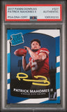 PATRICK MAHOMES SIGNED AUTO 2017 PANINI DONRUSS RATED ROOKIE #327 PSA AUTHENTIC