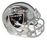 MARCUS ALLEN AUTOGRAPHED OAKLAND RAIDERS CHROME SPEED MINI HELMET W/ HOF 03