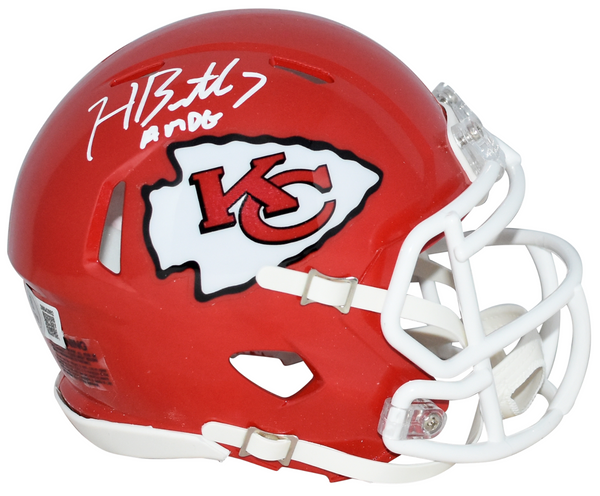 HARRISON BUTKER AUTOGRAPHED KANSAS CITY CHIEFS SPEED MINI HELMET BECKETT