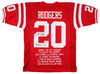 JOHNNY RODGERS AUTOGRAPHED NEBRASKA CORNHUSKERS #20 RED STAT JERSEY BECKETT