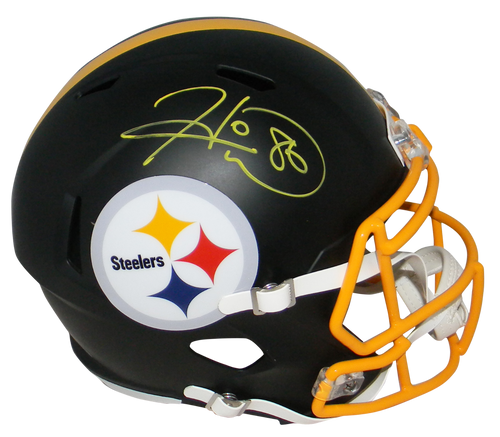 HINES WARD SIGNED PITTSBURGH STEELERS FLAT BLACK FULL SIZE SPEED HELMET BECKETT