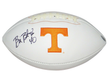 BILL BATES AUTOGRAPHED SIGNED TENNESSEE VOLUNTEERS WHITE LOGO FOOTBALL TRISTAR