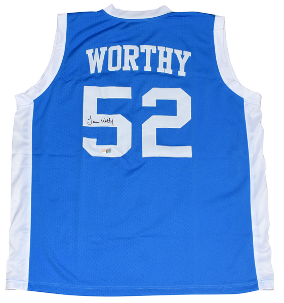 JAMES WORTHY SIGNED NORTH CAROLINA TAR HEELS #52 BASKETBALL JERSEY TRISTAR