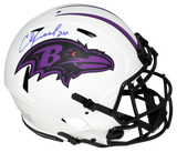 ED REED SIGNED AUTOGRAPHED BALTIMORE RAVENS AUTHENTIC LUNAR HELMET BECKETT