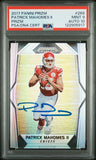 PATRICK MAHOMES SIGNED 2017 PANINI SILVER PRIZM ROOKIE RC #269 PSA 9 AUTO 10