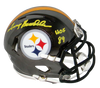 TERRY BRADSHAW SIGNED PITTSBURGH STEELERS CHROME SPEED MINI HELMET W/ HOF 89