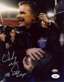 URBAN MEYER AUTOGRAPHED FLORIDA GATORS 2008 BCS TROPHY 8x10 PHOTO JSA