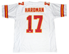 MECOLE HARDMAN AUTOGRAPHED SIGNED KANSAS CITY CHIEFS #17 WHITE JERSEY JSA