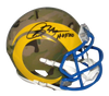 ISAAC BRUCE SIGNED LOS ANGELES ST LOUIS RAMS CAMO SPEED MINI HELMET W/ HOF 20