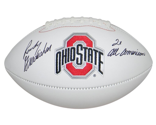 RANDY GRADISHAR AUTOGRAPHED SIGNED OHIO STATE BUCKEYES WHITE LOGO FOOTBALL JSA