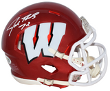 JOE THOMAS AUTOGRAPHED WISCONSIN BADGERS FLASH SPEED MINI HELMET JSA