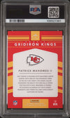 PATRICK MAHOMES SIGNED 2017 PANINI DONRUSS ROOKIE GRIDIRON KINGS PSA 9 AUTO 10