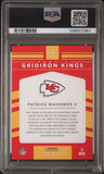 PATRICK MAHOMES SIGNED 2017 PANINI DONRUSS ROOKIE GRIDIRON KINGS PSA 9 AUTO 10