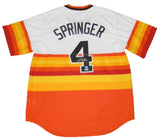 GEORGE SPRINGER AUTOGRAPHED HOUSTON ASTROS #4 RAINBOW MAJESTIC JERSEY BECKETT