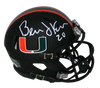 BERNIE KOSAR AUTOGRAPHED MIAMI HURRICANES BLACK SPEED MINI HELMET JSA