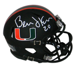 BERNIE KOSAR AUTOGRAPHED MIAMI HURRICANES BLACK SPEED MINI HELMET JSA