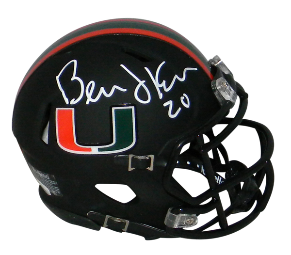 BERNIE KOSAR AUTOGRAPHED MIAMI HURRICANES BLACK SPEED MINI HELMET JSA