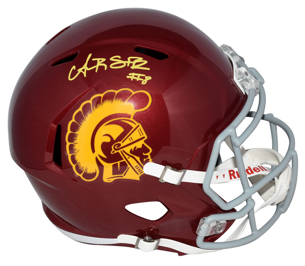 AMON-RA ST BROWN AUTOGRAPHED SIGNED USC TROJANS FULL SIZE SPEED HELMET BECKETT