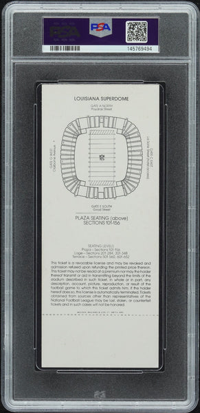 JIM PLUNKETT SIGNED 1981 SUPER BOWL XV 15 TICKET OAKLAND RAIDERS EAGLES PSA 8