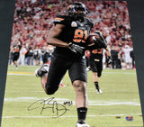 JUSTIN BLACKMON SIGNED OKLAHOMA STATE COWBOYS FIESTA BOWL 16x20 PHOTO FANATICS