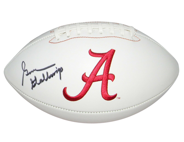 GENE STALLINGS AUTOGRAPHED SIGNED ALABAMA CRIMSON TIDE WHITE LOGO FOOTBALL COA
