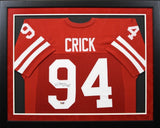 JARED CRICK SIGNED NEBRASKA CORNHUSKERS #94 FRAMED JERSEY COA
