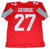OHIO STATE BUCKEYES EDDIE GEORGE SIGNED #27 RED JERSEY BECKETT W/ HEISMAN 1995