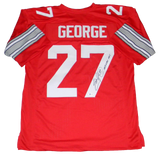 OHIO STATE BUCKEYES EDDIE GEORGE SIGNED #27 RED JERSEY BECKETT W/ HEISMAN 1995