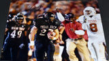 WES WELKER SIGNED TEXAS TECH RED RAIDERS VS LONGHORNS 16x20 PHOTO JSA
