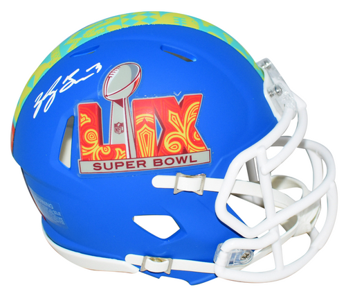 SYDNEY BROWN SIGNED PHILADELPHIA EAGLES SUPER BOWL LIX 59 MINI HELMET BECKETT