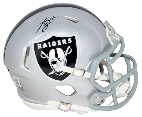 ASHTON JEANTY AUTOGRAPHED LAS VEGAS RAIDERS SPEED MINI HELMET BECKETT