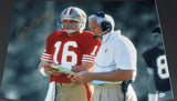 JOE MONTANA SIGNED SAN FRANCISCO 49ERS W/ BILL WALSH 16x20 PHOTO BECKETT