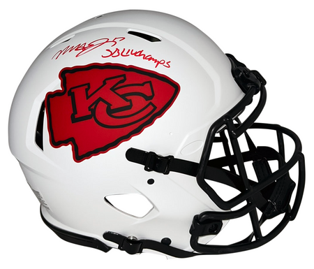 ERIC DICKERSON SIGNED SMU MUSTANGS RED CHROME AUTHENTIC HELMET W/ PONY EXPRESS