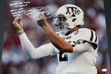 JOHNNY MANZIEL SIGNED TEXAS A&M AGGIES VS ALABAMA 16x20 PHOTO W/ INSCRIPTIONS