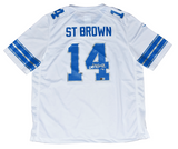 AMON-RA ST BROWN AUTOGRAPHED DETROIT LIONS #14 NIKE 2024 WHITE JERSEY BECKETT