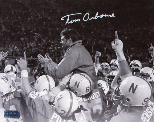 TOM OSBORNE AUTOGRAPHED SIGNED NEBRASKA CORNHUSKERS 8x10 PHOTO COA