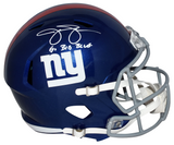 JASON SEHORN SIGNED NEW YORK GIANTS FULL SIZE SPEED HELMET W/ GO BIG BLUE