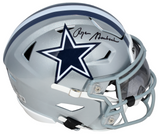 ROGER STAUBACH AUTOGRAPHED DALLAS COWBOYS SPEEDFLEX MIDI HELMET BECKETT