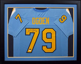 JONATHAN OGDEN AUTOGRAPHED UCLA BRUINS #79 FRAMED JERSEY JSA